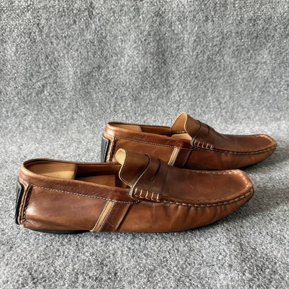 Magnanni Men's Penny Driver Loafers Brown Slip On Driving Moccasins Size 12